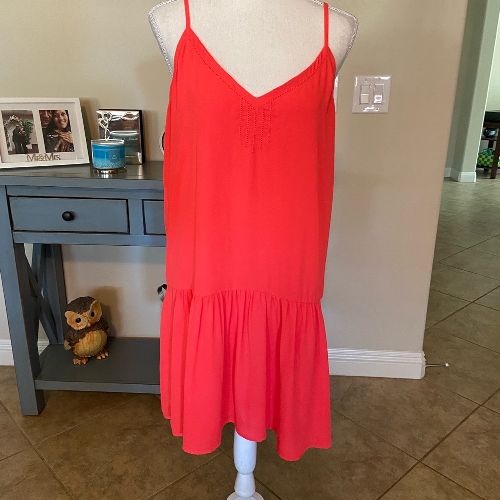 Coral Spaghetti Strap Dress